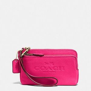 Coach hot pink wristlet